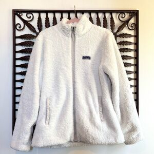 😍 PATAGONIA Los Gatos Faux Fur Teddy Stone- Off White Jacket Coat XL